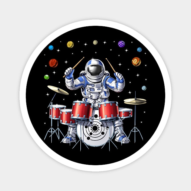 Astronaut Drummer Magnet by underheaven